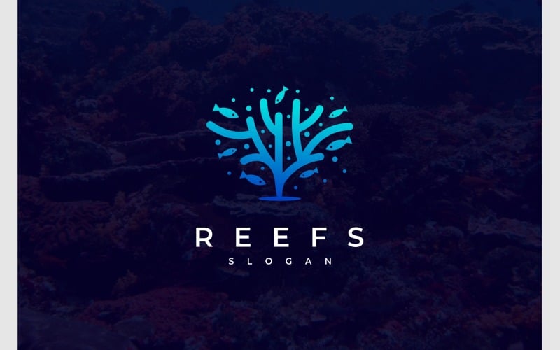 Coral Reef Underwater Logo