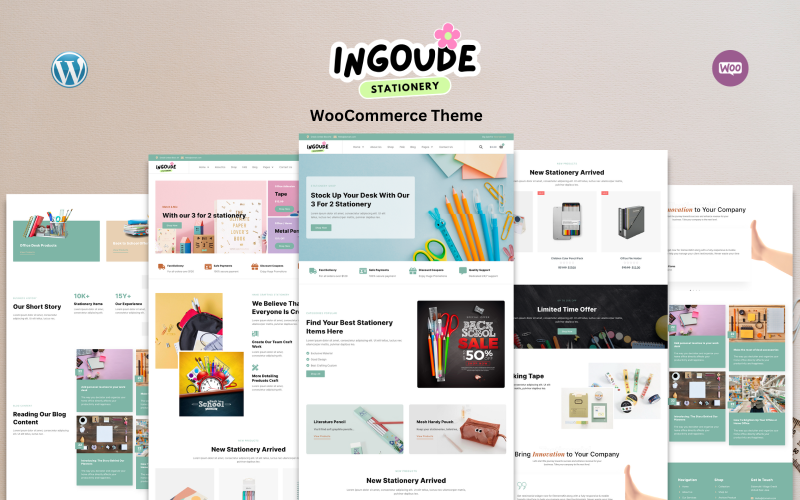 Ingoude — Woo-Commerce тема для магазина канцелярских товаров