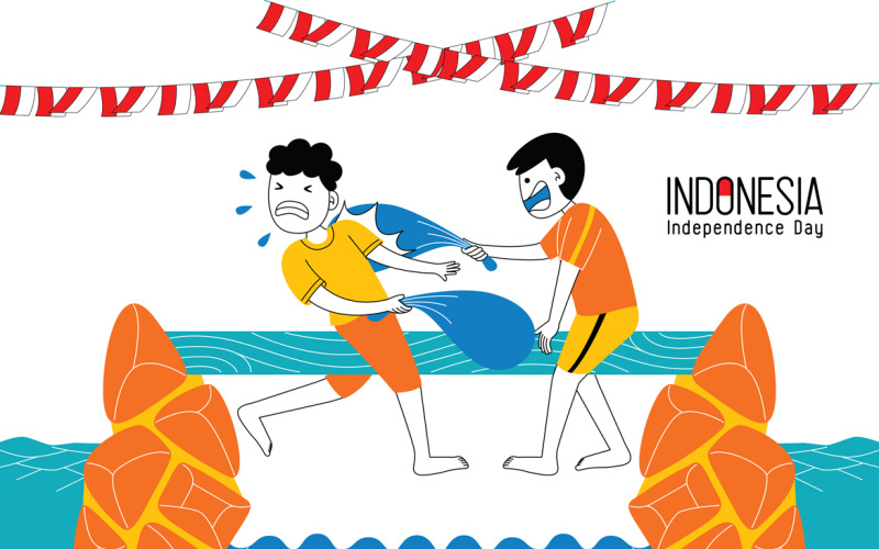 印度尼西亚独立日矢量插图#07