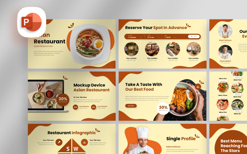 Asijská restaurace PowerPoint šablony
