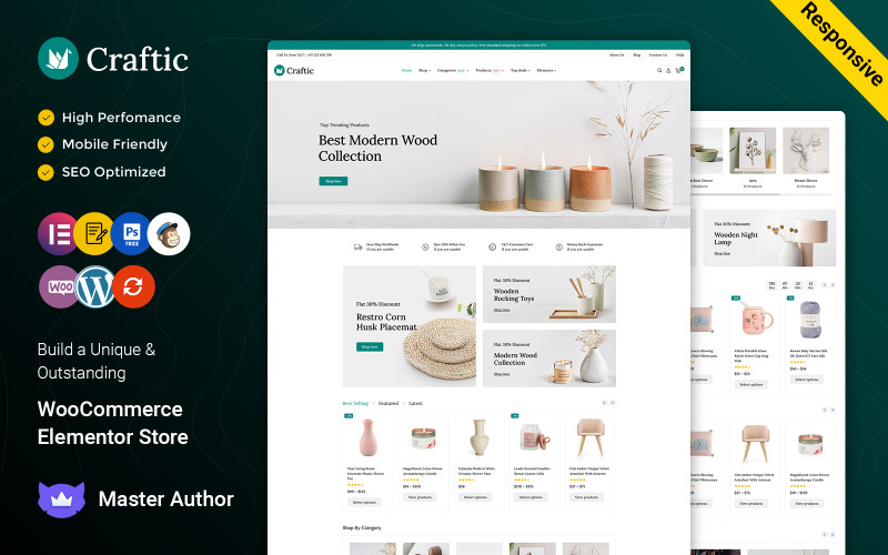 Craftic – магазин WooCommerce Elementor для мистецтва та ремесел