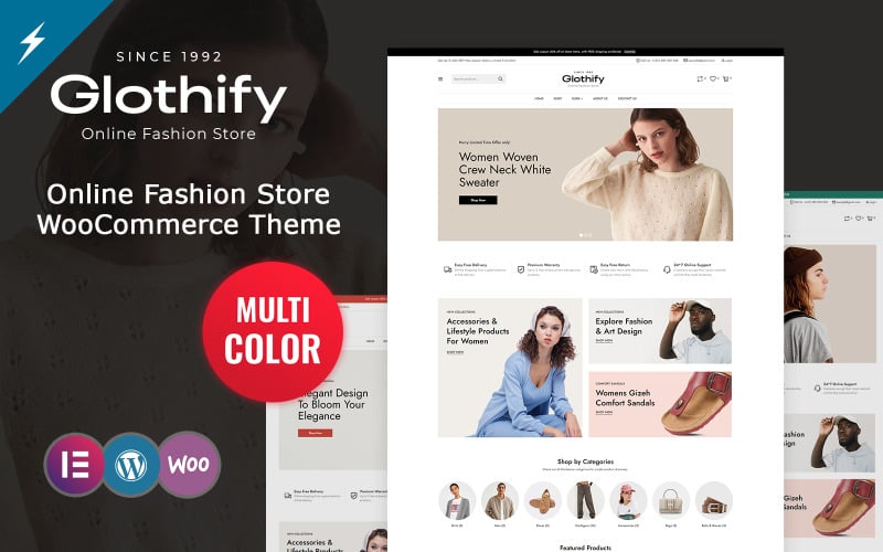 Glothify -时尚和服装商店WooCommerce主题