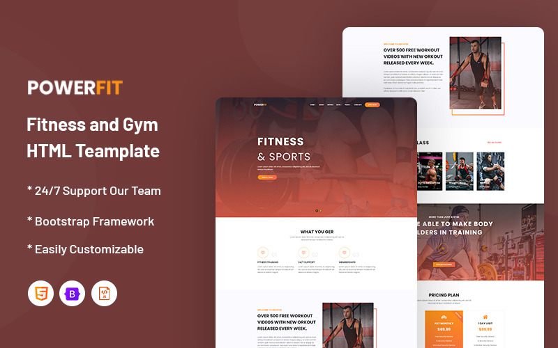 Powerfit:健身和健身网站模型