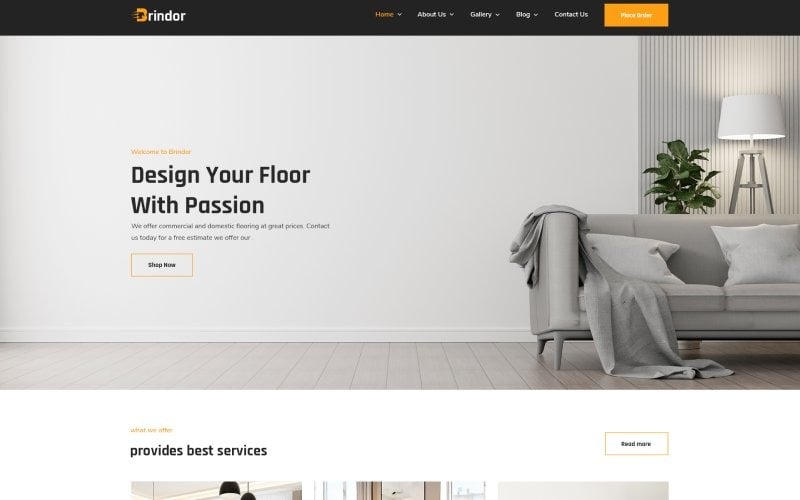 Brindor – шаблон HTML5 для підлоги та плитки
