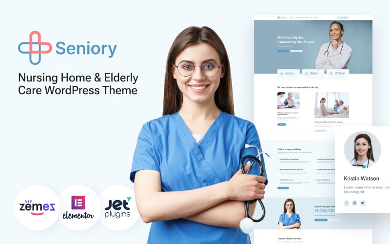 Seniory - Будинок престарілих і догляд за людьми похилого віку Тема WordPress Elementor