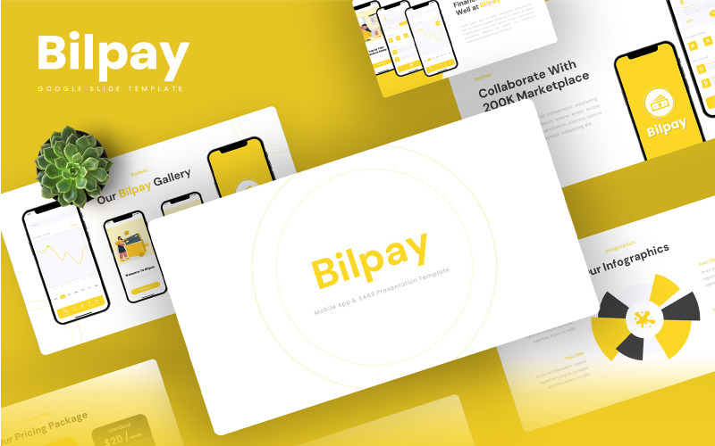 Bilpay - Mobiele app en SAAS Google Slides-sjabloon