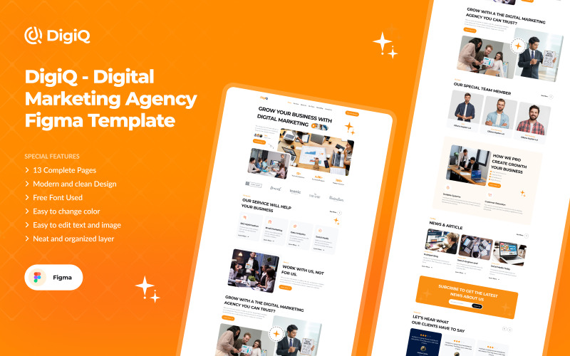 DigiQ - Digital Marketing Agency Figma UI Mall