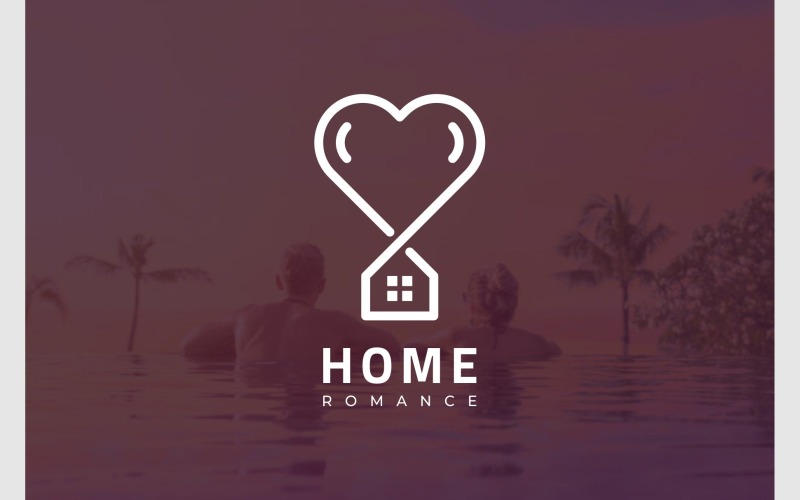 Дом Дом Любовь Сердце Логотип