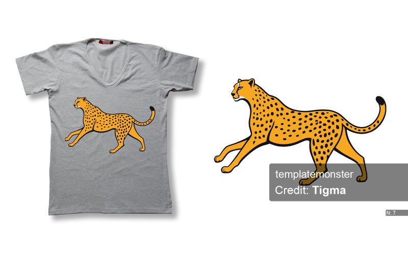 Dzika elegancja: ilustracja gepard do koszulek