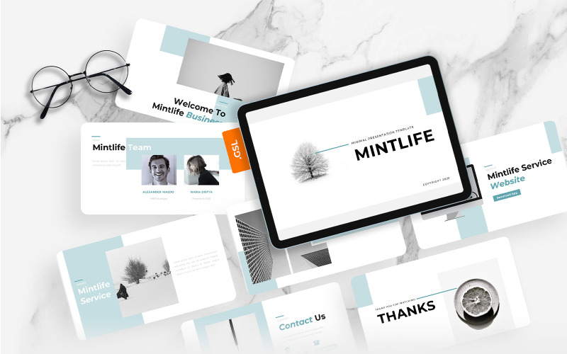 Mintlife -最小的谷歌幻灯片模板