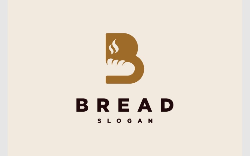 Lettre B Pain Alimentaire Boulangerie Logo