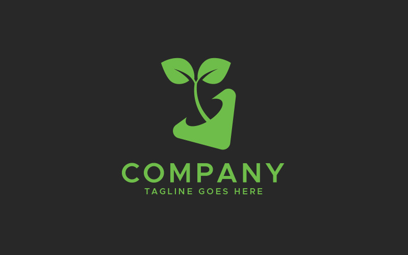 Designvorlage für das Logo einer grünen Gartenpflanze