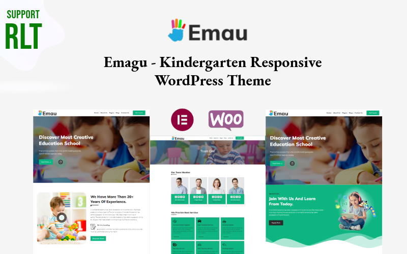Emagu — WordPress тема Elementor для детского сада