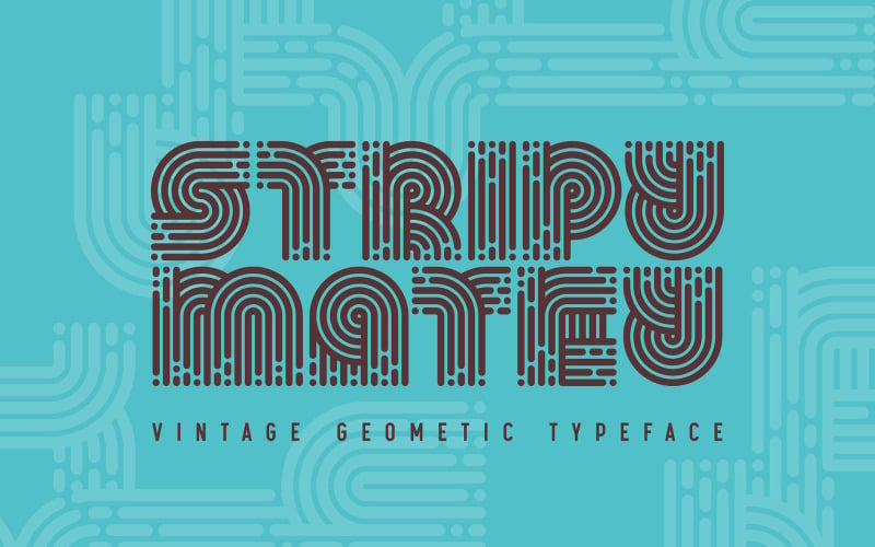 条纹Matey -几何字体