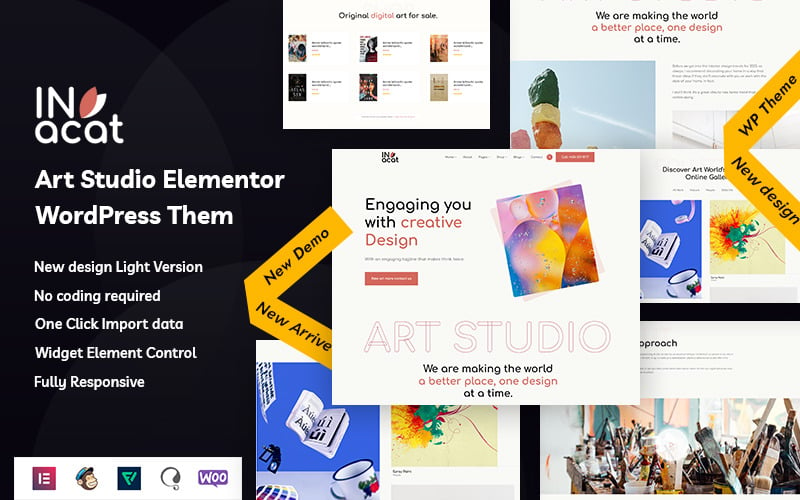 Invacat – тема WordPress Art Studio Elementor