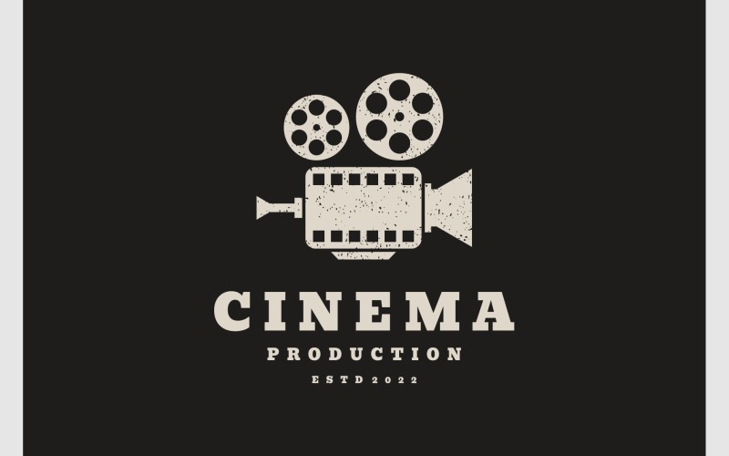 Vintage-Retro-rustikales Film-Kino-Film-Logo