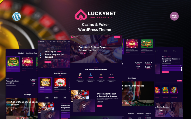 Lucky Bet - Casino & Poker WordPress-tema