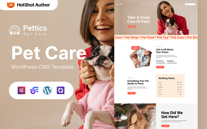 Pettics - Tema Elementor WordPress per la cura degli animali domestici