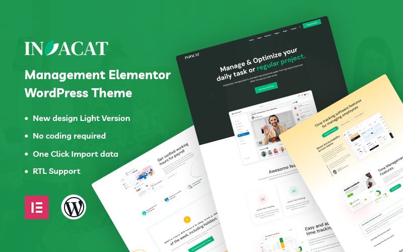 Invacat — тема WordPress для управления Elementor