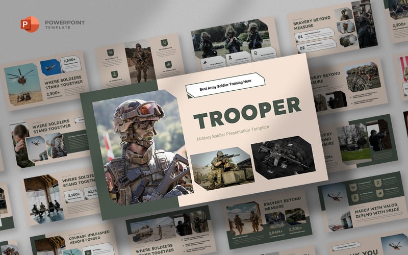 Trooper - Військові та армійські шаблони Powerpoint