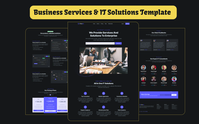 ITsmart — Modelo de site responsivo multifuncional para serviços empresariais e soluções de TI