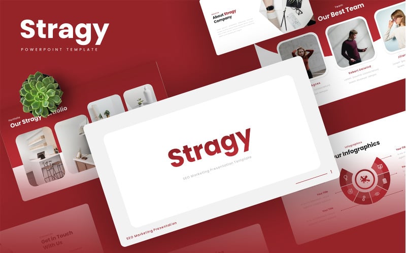Strategie - SEO Marketing PowerPoint-sjabloon