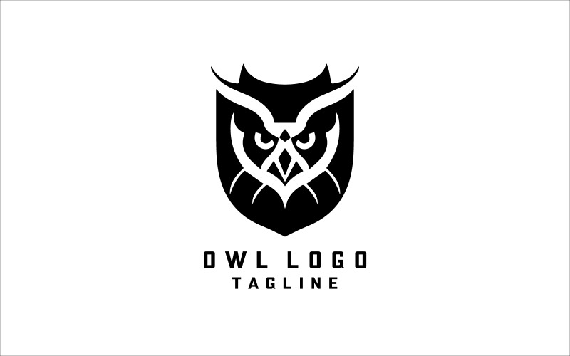 Owl Viking logotyp designmall V8