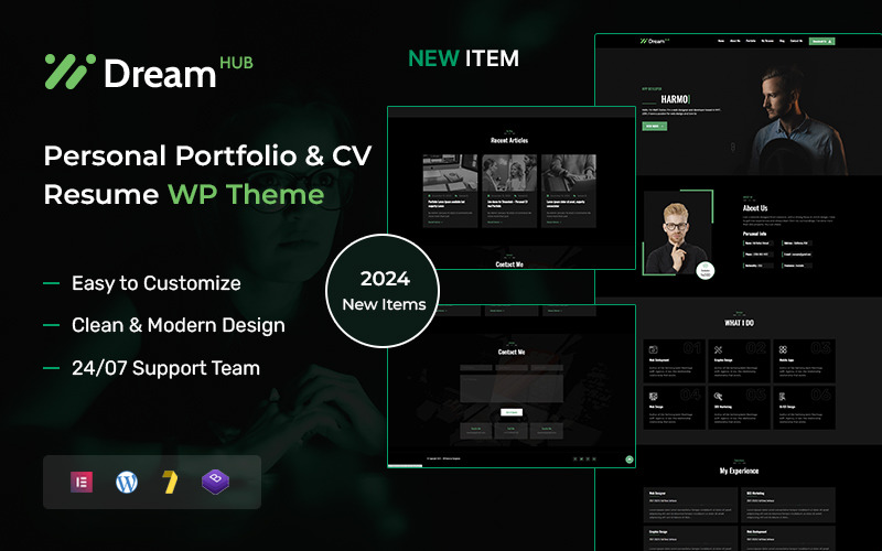 DreamHub – Osobní portfolio a životopis Téma WordPress