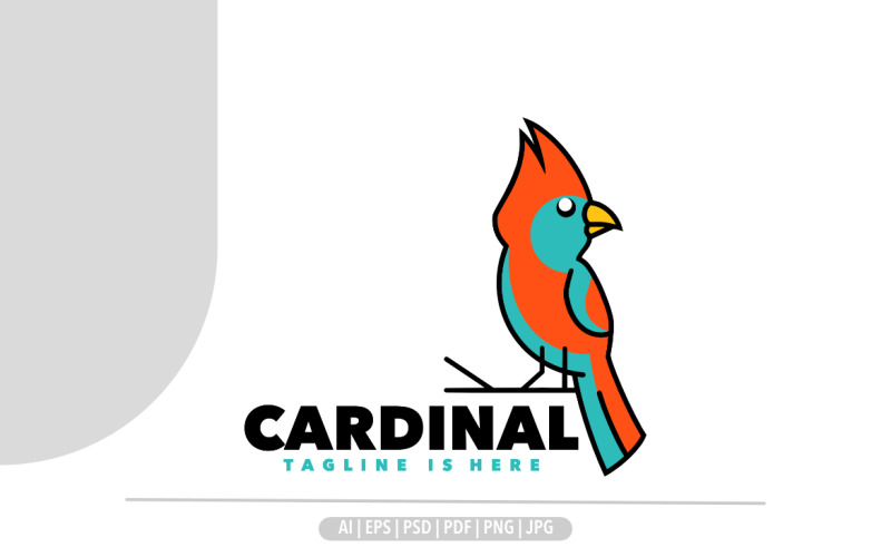 Modèle de logo de conception simple cardinal
