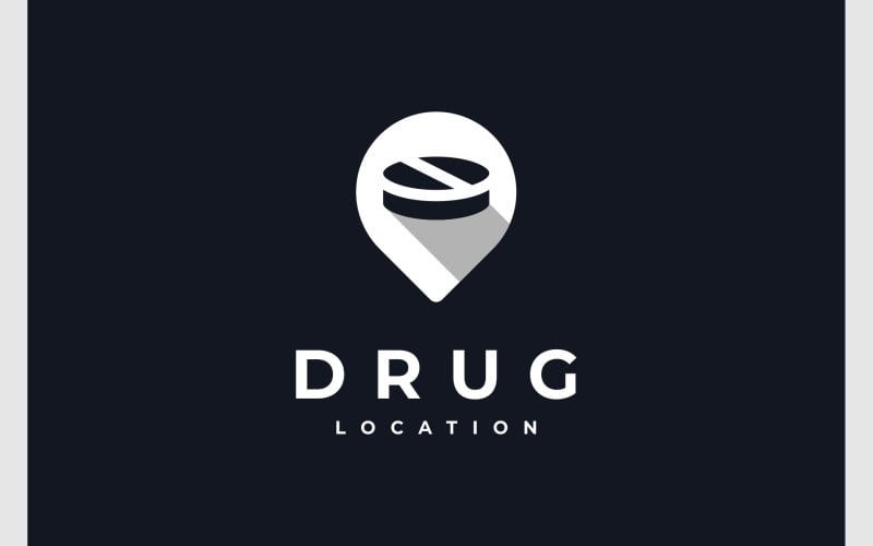 Drug Medicine Pin Map Location Logo