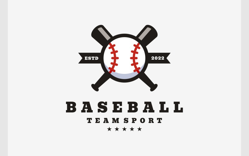 Logo retro sportu baseballowego w stylu vintage