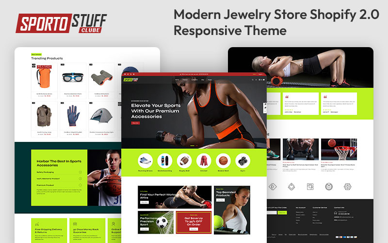 Sporto Stuff - Accessoires de sport, de mode et de fitness Thème adaptatif polyvalent Shopify 2.0