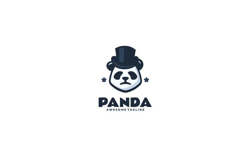 Logotipo da mascote simples do Panda 5