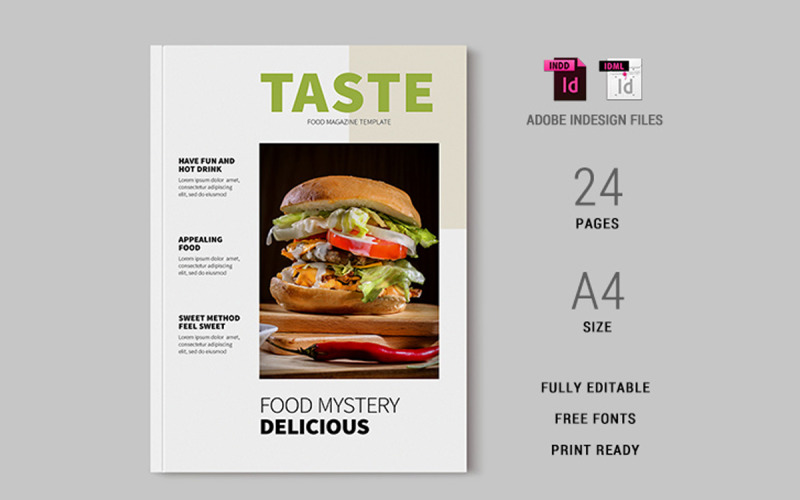 Šablona časopisu Food/Hotel Magazine