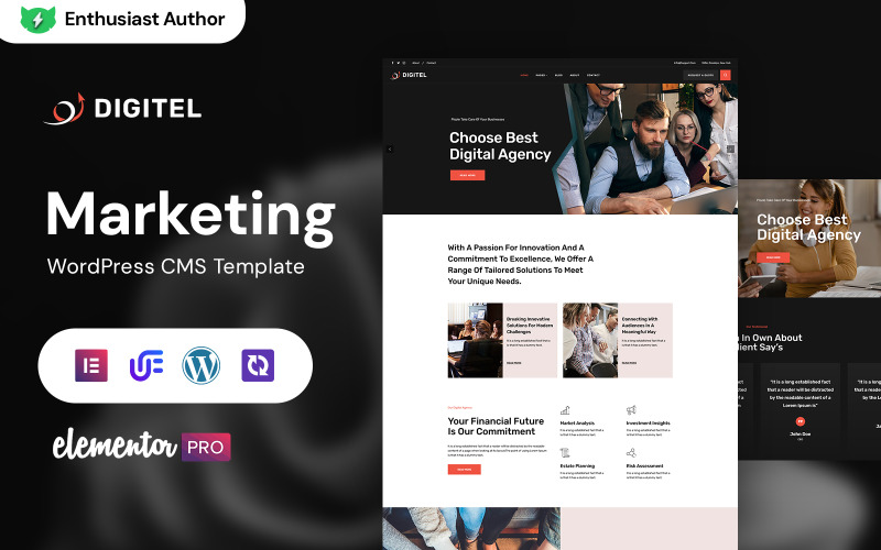 Digitel - Tema WordPress Elementor per marketing aziendale
