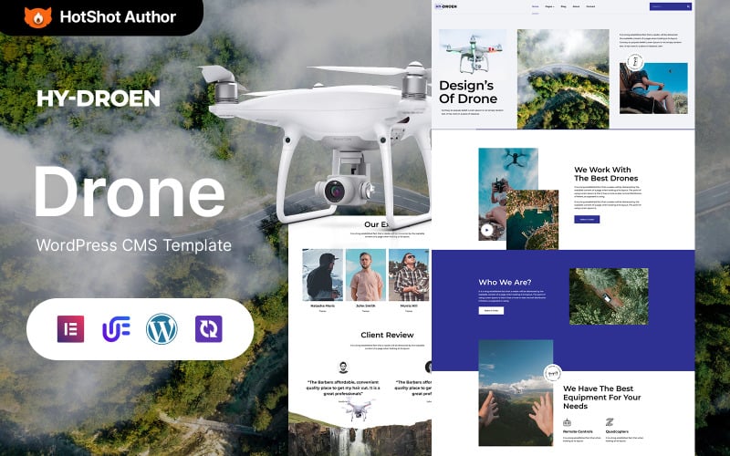 Hydroen - Drone Startup And Copter  WordPress Elementor Theme