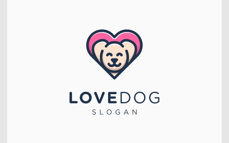 Liebes-Hundehaustierpflege-Welpen-niedliches Logo