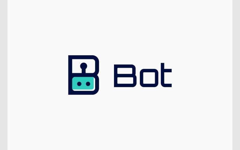Letter B Robot Bot Robotic Logo