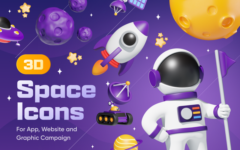 Spacey - Conjunto de iconos espaciales 3D