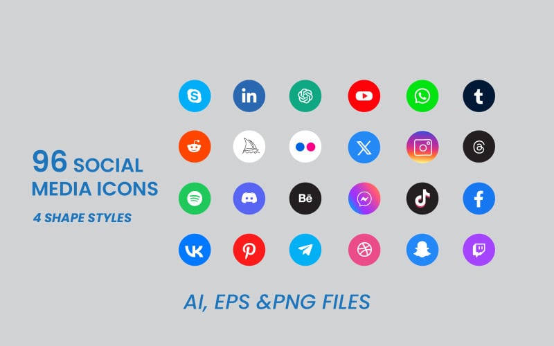 Coleção de ícones de logotipo de mídia social