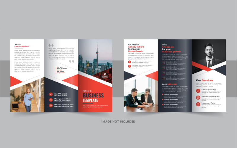 Company trifold brochure, Modern Business Trifold Brochure design layout