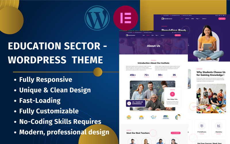 Education Sector   - Free Educational WordPress Theme