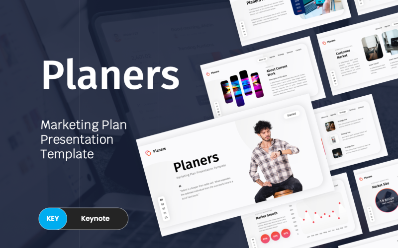 Modello di keynote del piano di marketing di Planers