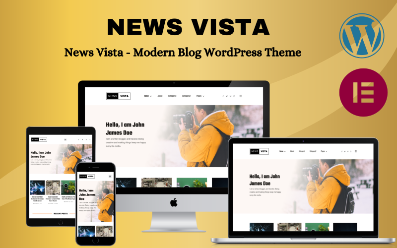 Noticias Vista: tema moderno de WordPress para blogs Elementor