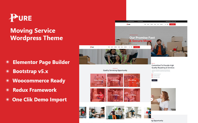 Pure - Moving Company Wordpress Téma