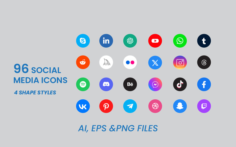 Sammlung von Social-Media-Logo-Symbolen