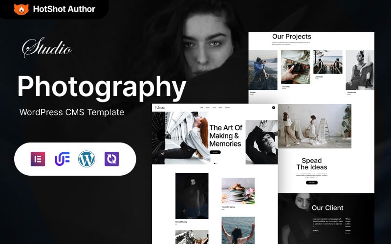 Studio — тема WordPress Elementor для портфолио фотографий