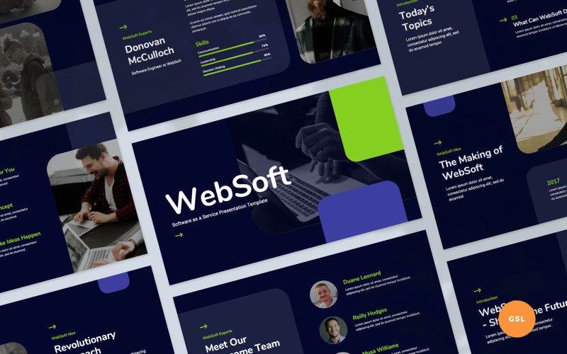 WebSoft – SaaS Presentation Шаблон Google Slides