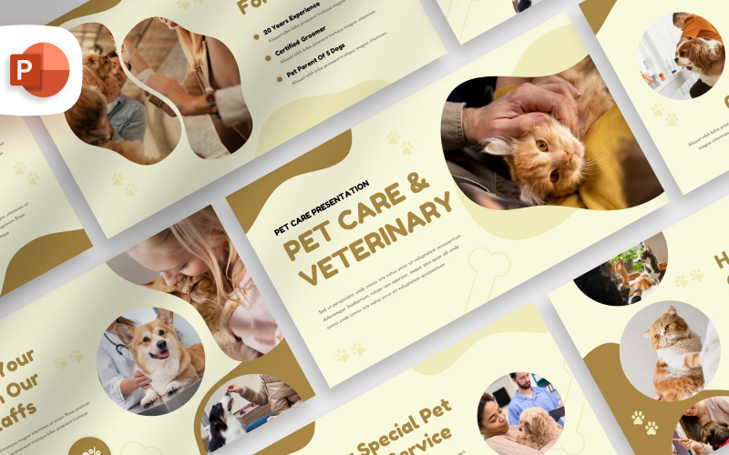 免费演示文稿模板-宠物护理和兽医