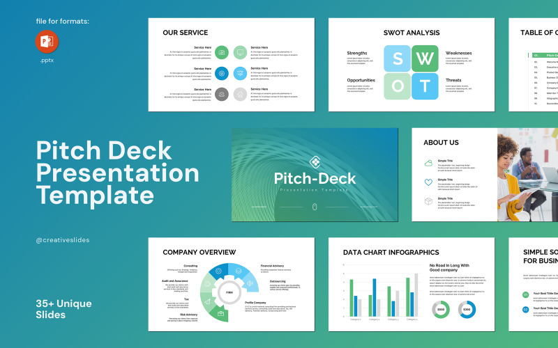 Pitch Deck PowerPoint Beste sjabloon